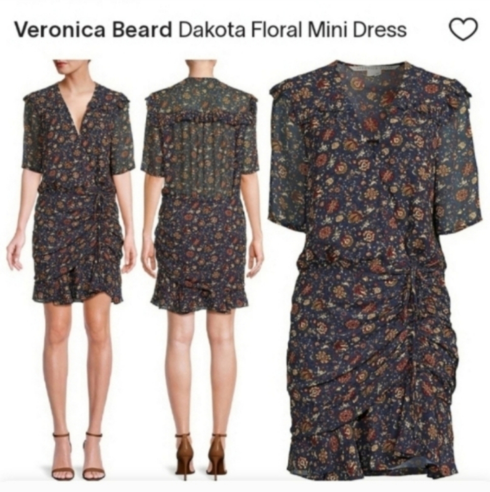 Veronica Beard Dakota Floral Mini Dress - Navy Multi